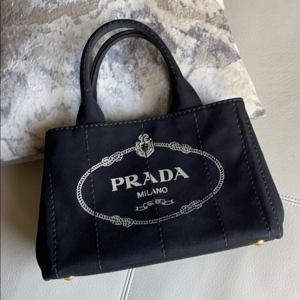 Prada denim black bag